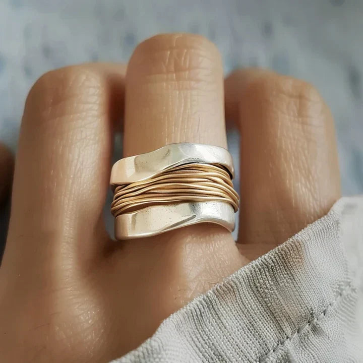 Vintage Gold-Plated Silver Wire Ring