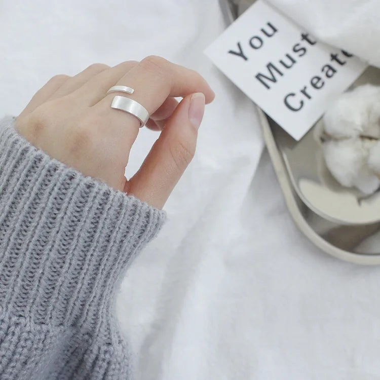 Adjustable Simple 925 Silver Ring