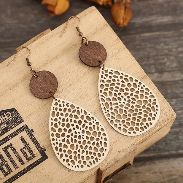 Vintage Leather Hanging Earrings