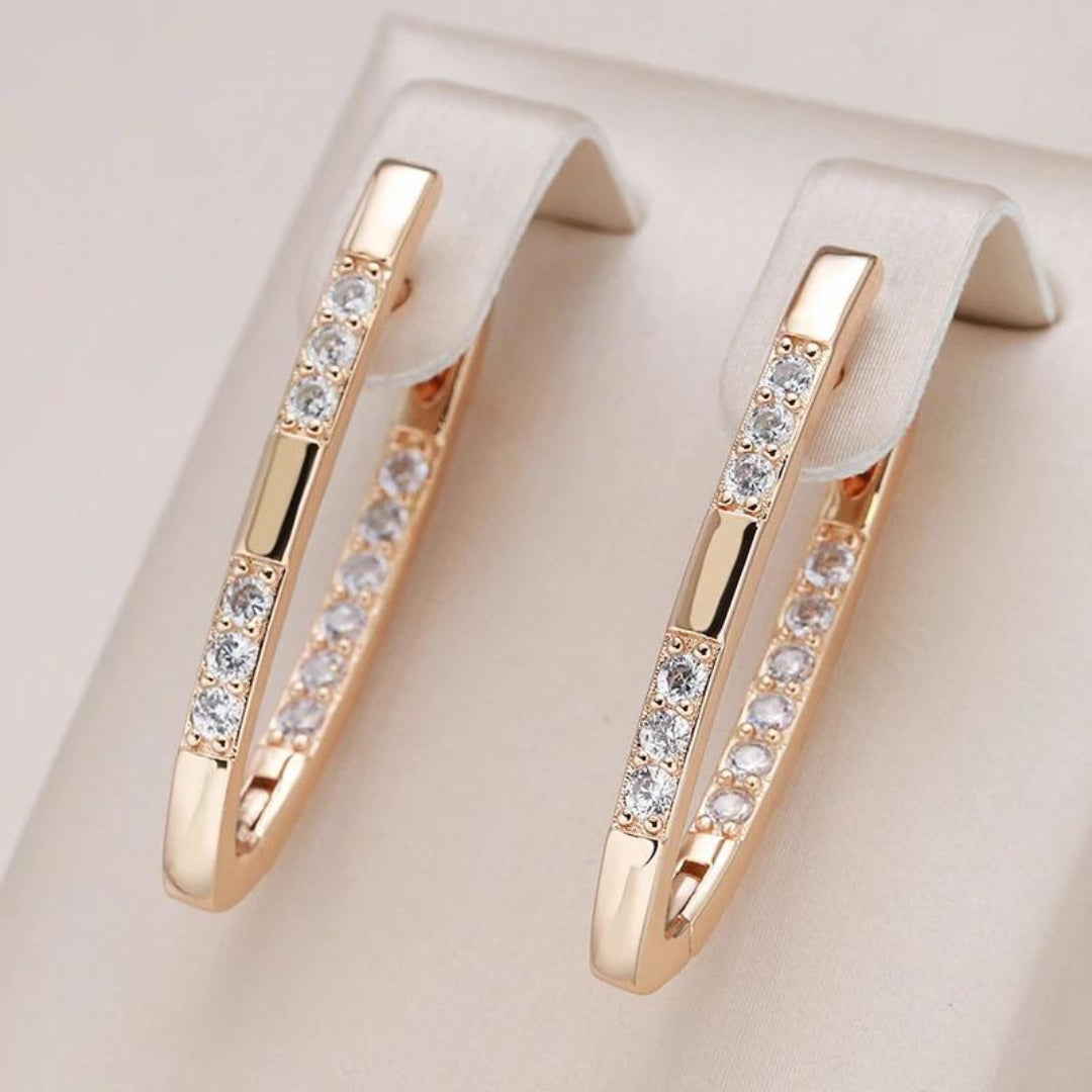 Elegant Gold Cubic Zirconia Earrings