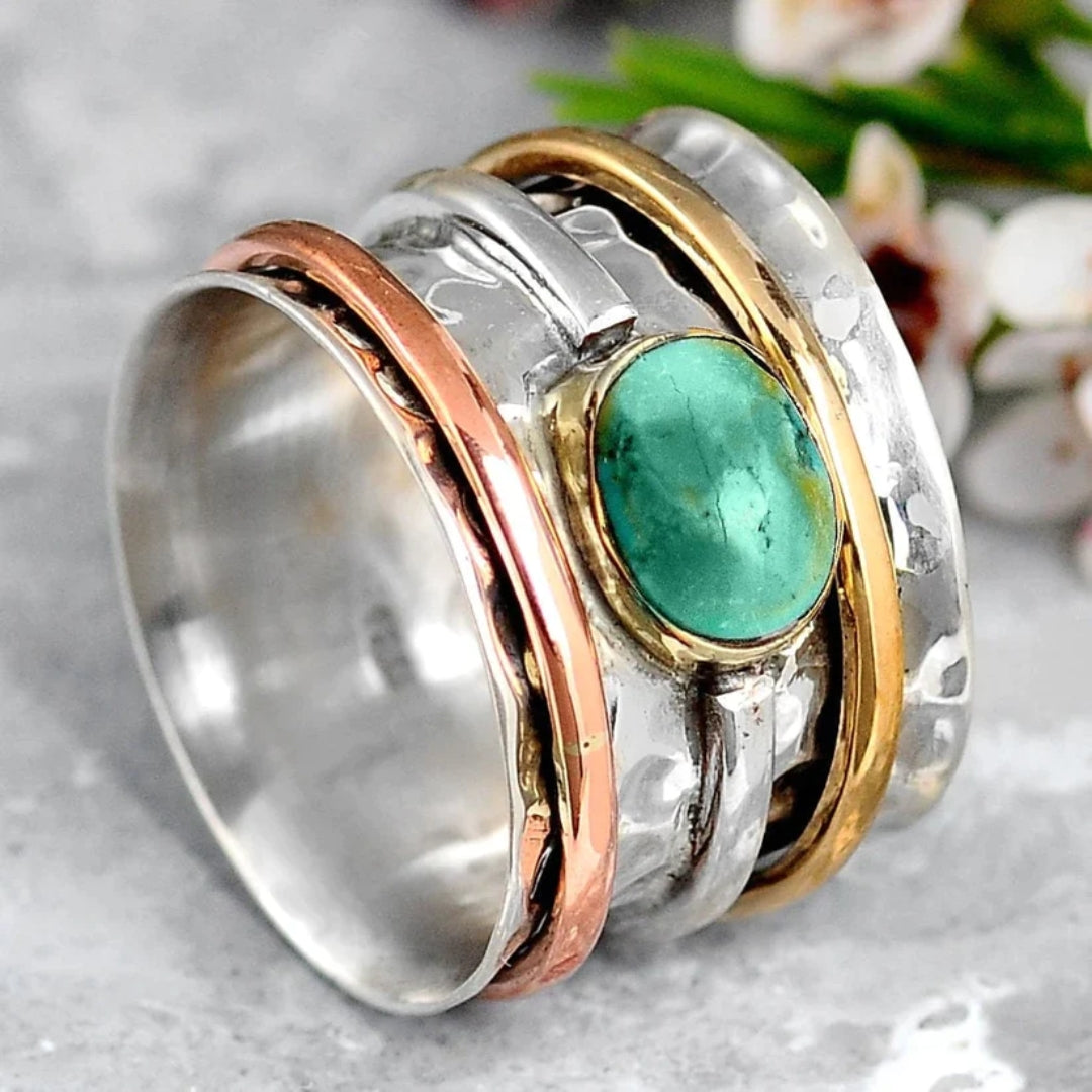 Vintage Turquoise Earrings in Gold and Silver