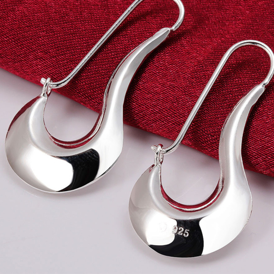 Modernist Earrings in Polished 925 Silver