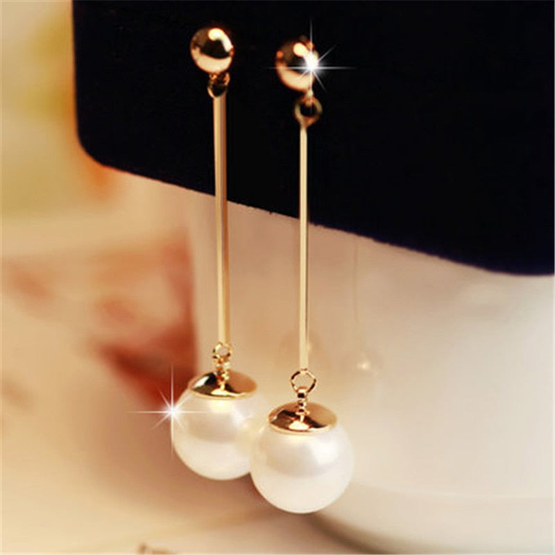 Luxurious Drop Earrings with Hand-Set Specialty Pearls