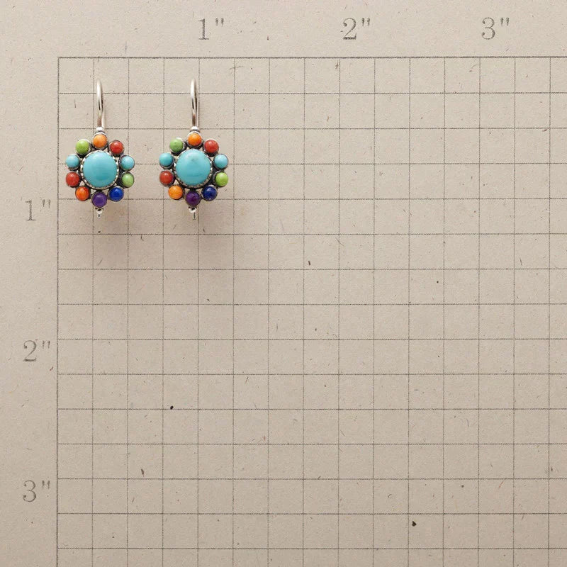 Multicolor Turquoise Hoop Earrings