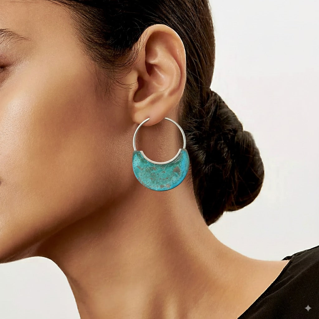 Vintage Distressed Turquoise Earrings