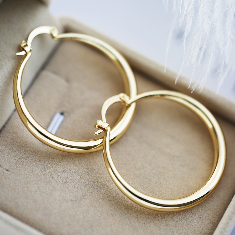 Vintage Gold-Plated Hoop Earrings
