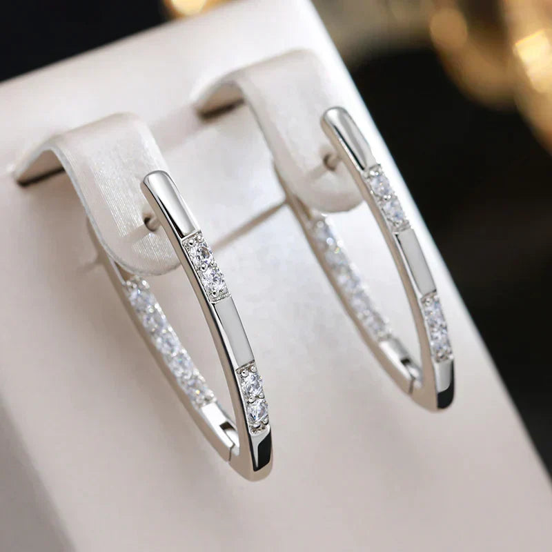 Elegant Gold Cubic Zirconia Earrings