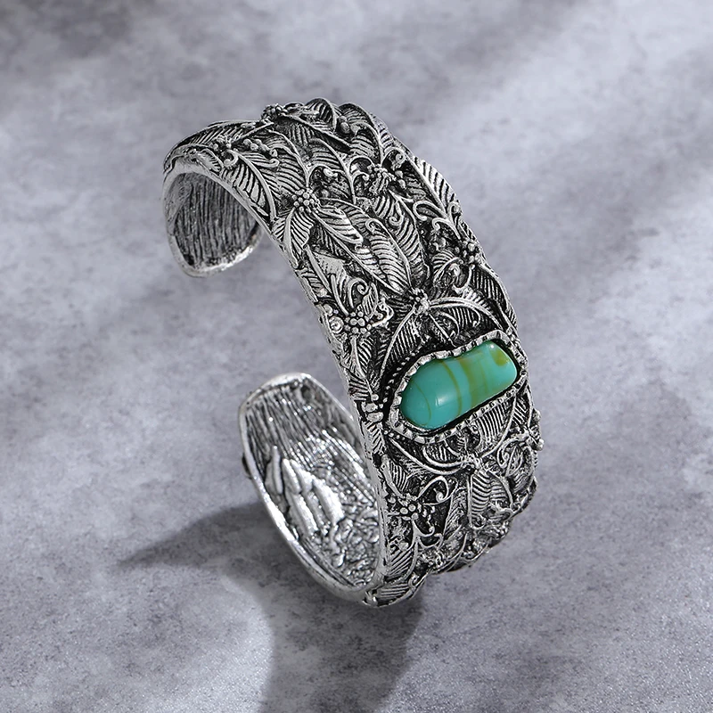 925 Silver Bracelet with Vintage Turquoise Stone