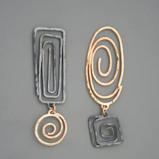 Vintage Silver and Gold Spiral Earrings