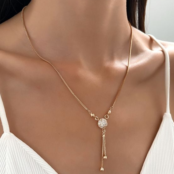 Vintage Necklace with Gold-Tone Pendant