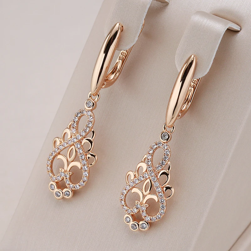 Elegant Elf Earrings with Cubic Zirconia in Gold