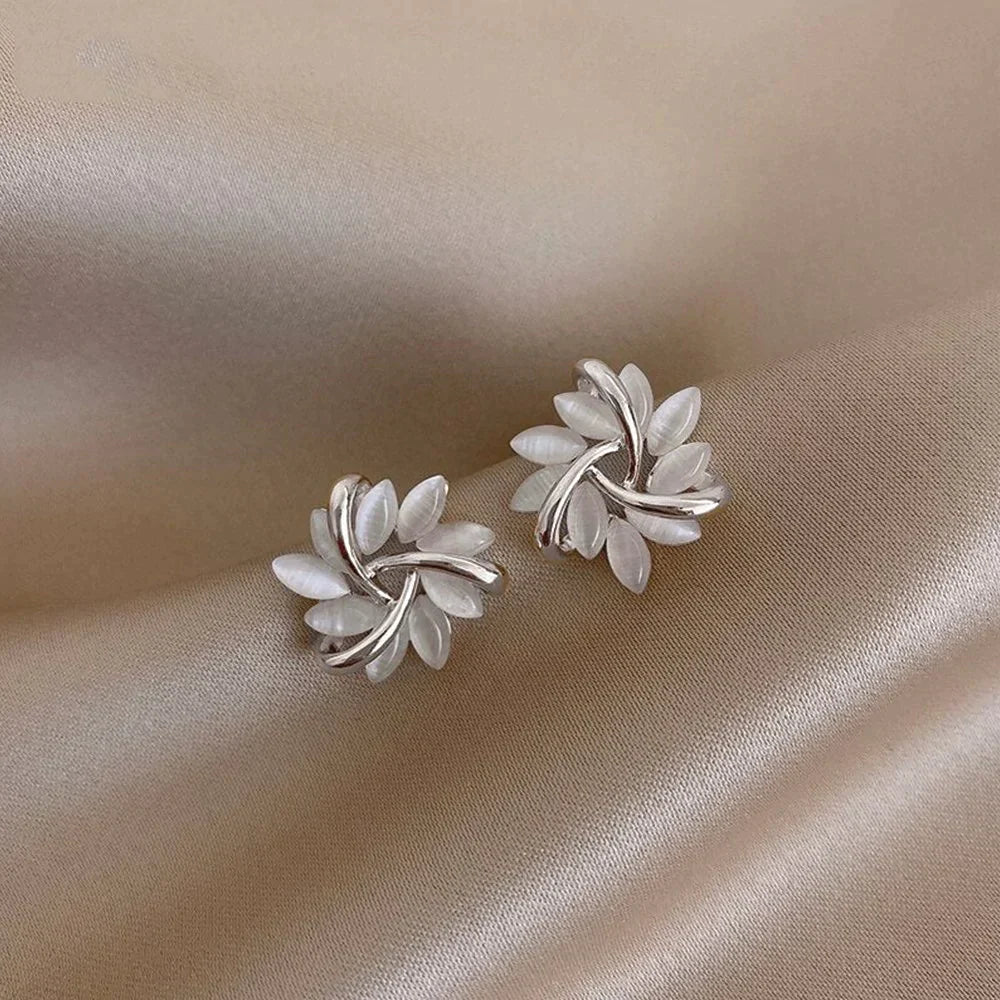 Elegant Stud Earrings in Gold and Silver