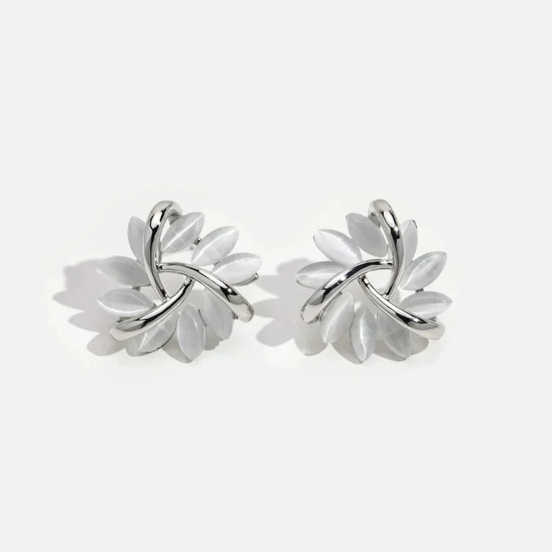 Elegant Stud Earrings in Gold and Silver